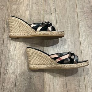 Burberry women’s signature espadrille wedges